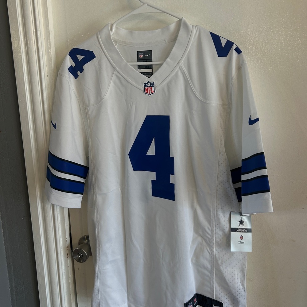 Nike Men's White and Blue Football Jersey